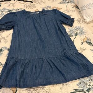 Free Assembly Denim Ruffle Hem Dress